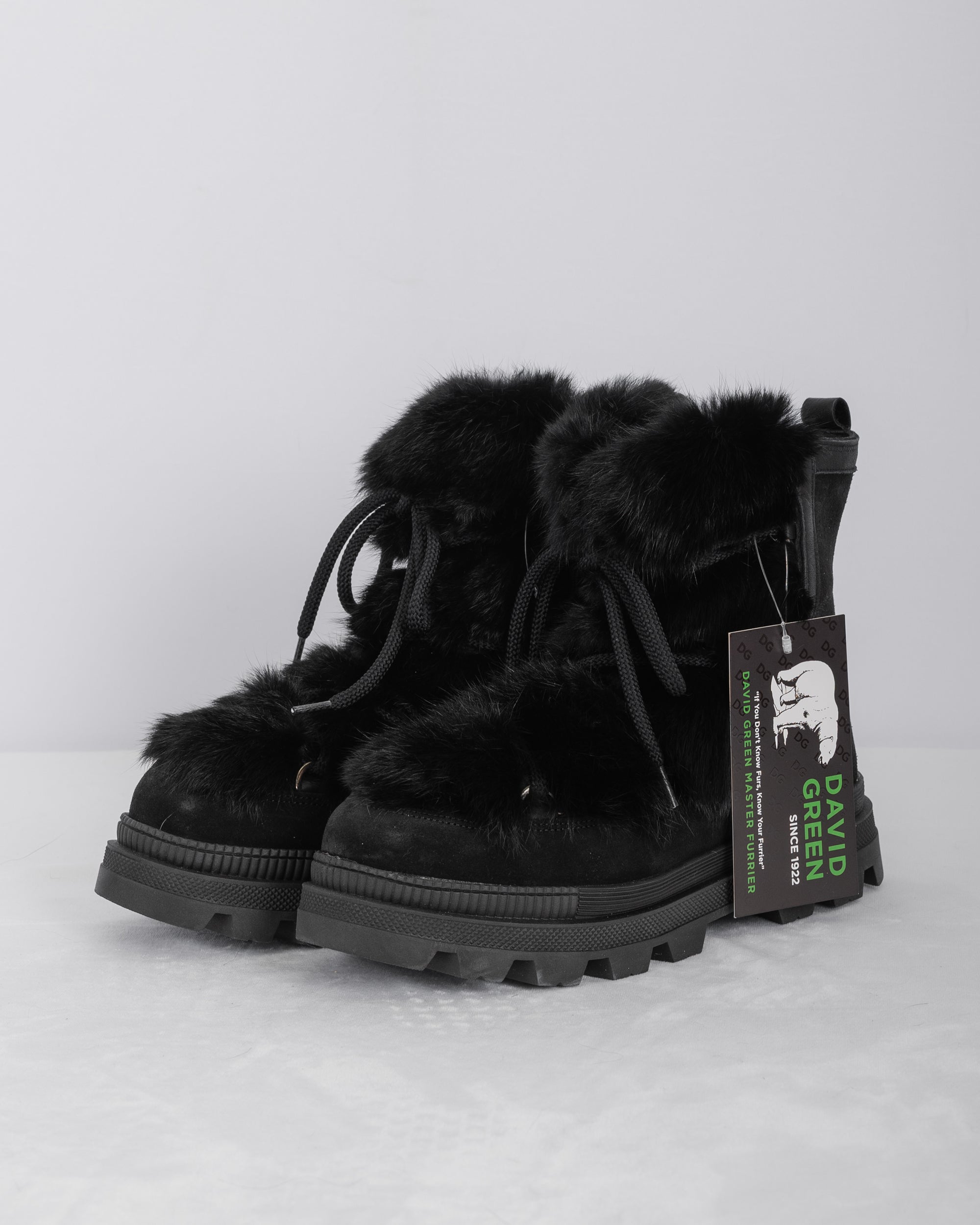 Black Rabbit/Black Suede Boots