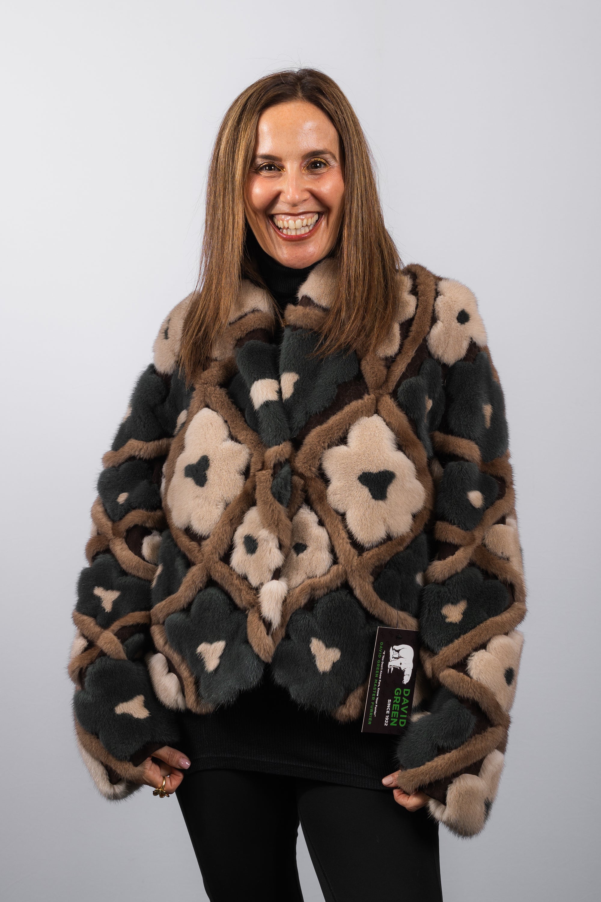 Natural Latte/Mocha/Sage Mink Jacket