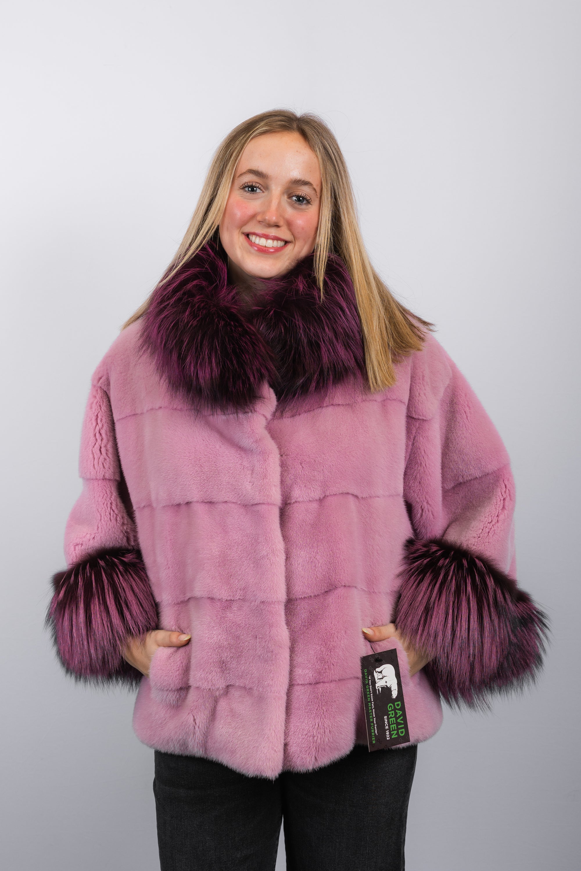 Pink Frost Mink/Pink Frost Silver Fox Jacket