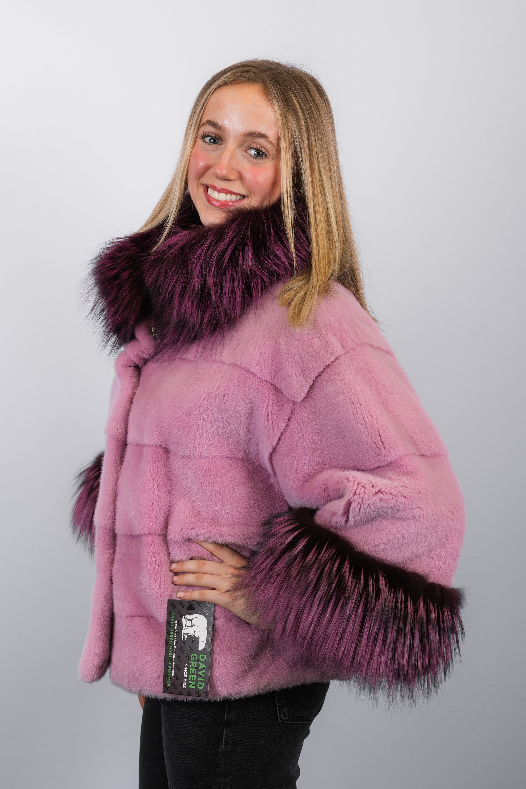 Pink Frost Mink/Pink Frost Silver Fox Jacket