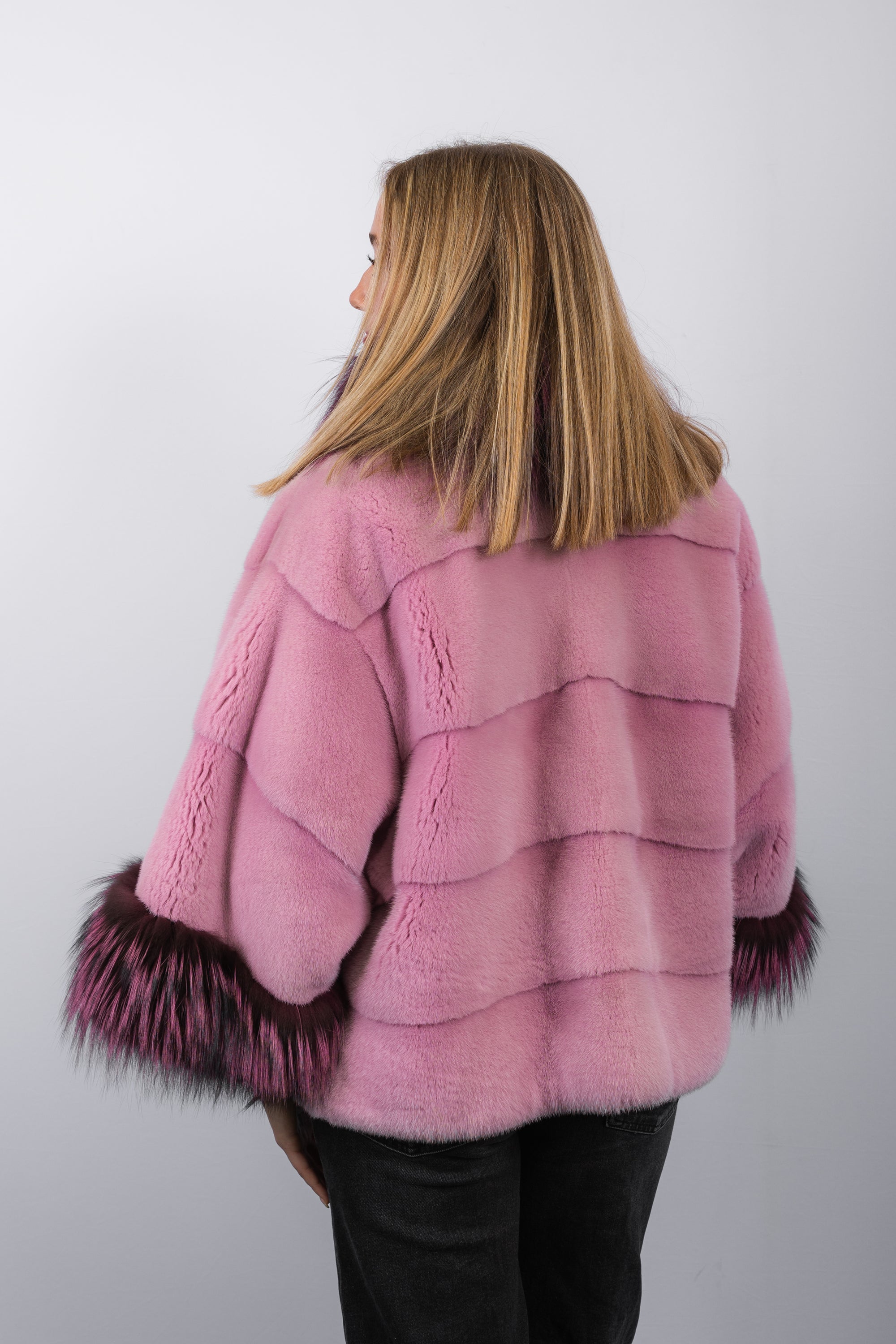 Pink Frost Mink/Pink Frost Silver Fox Jacket