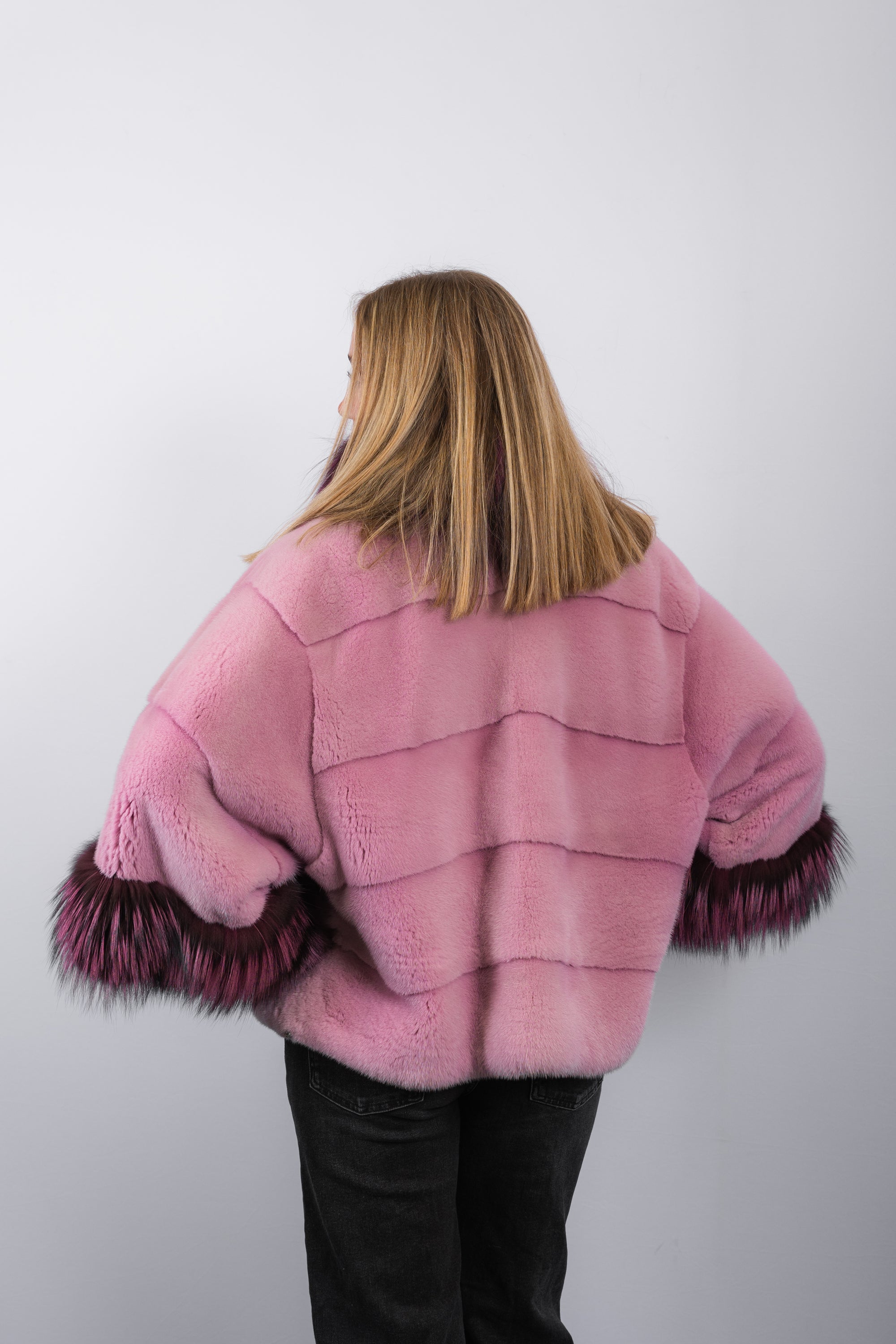 Pink Frost Mink/Pink Frost Silver Fox Jacket