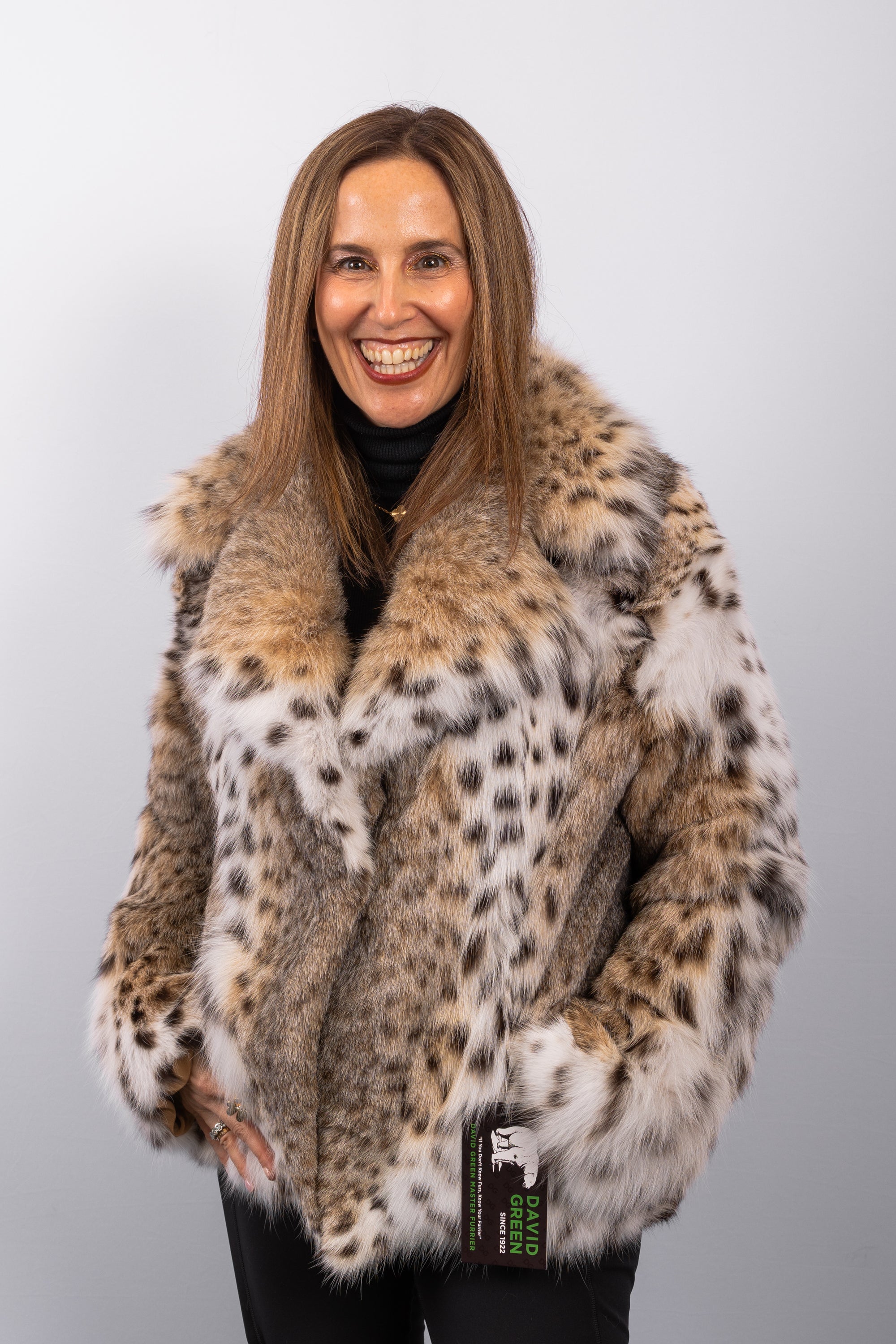 Natural Lynx Cat Jacket - Notch Collar
