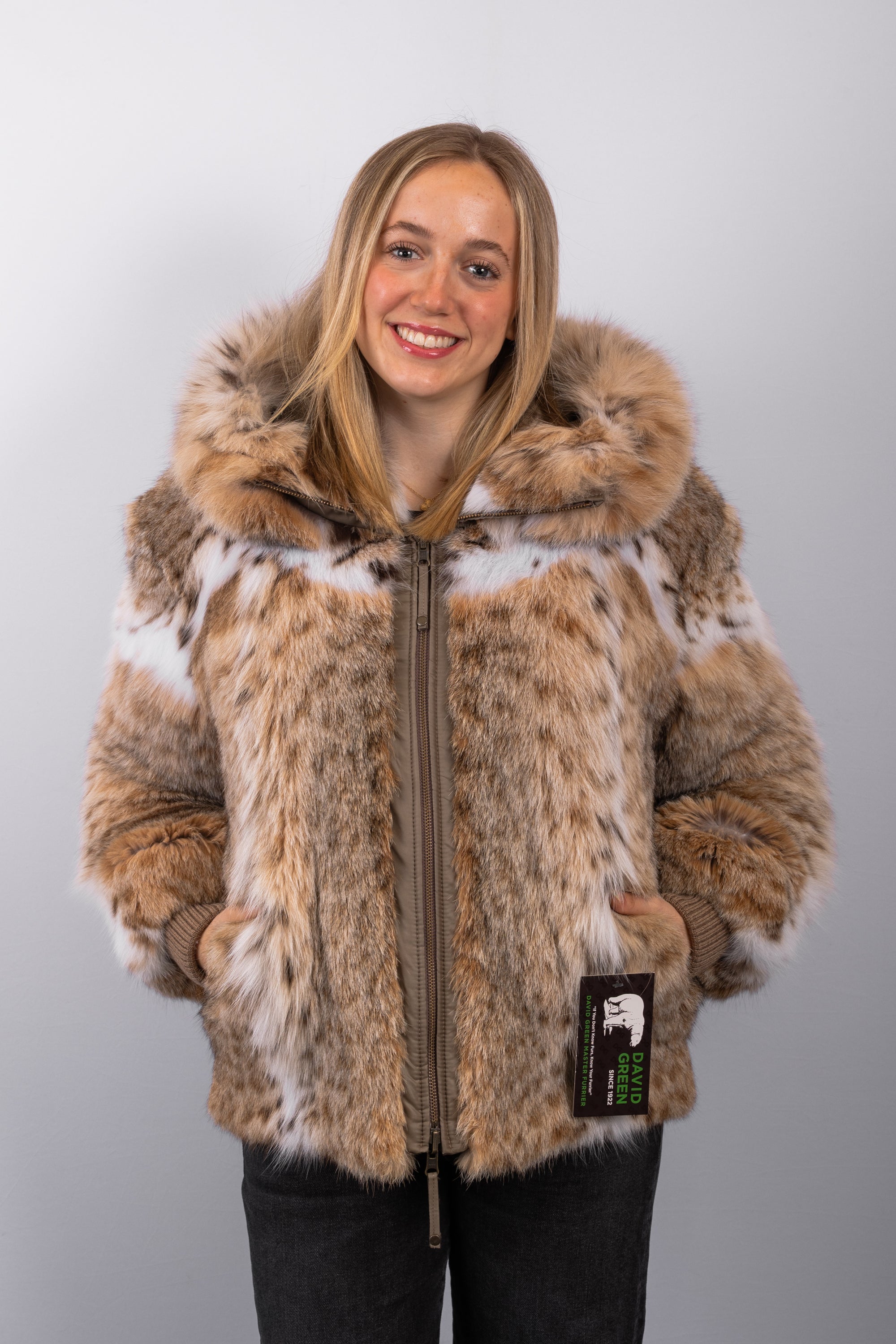 Natural Lynx Cat/Toffee Fabric Jacket