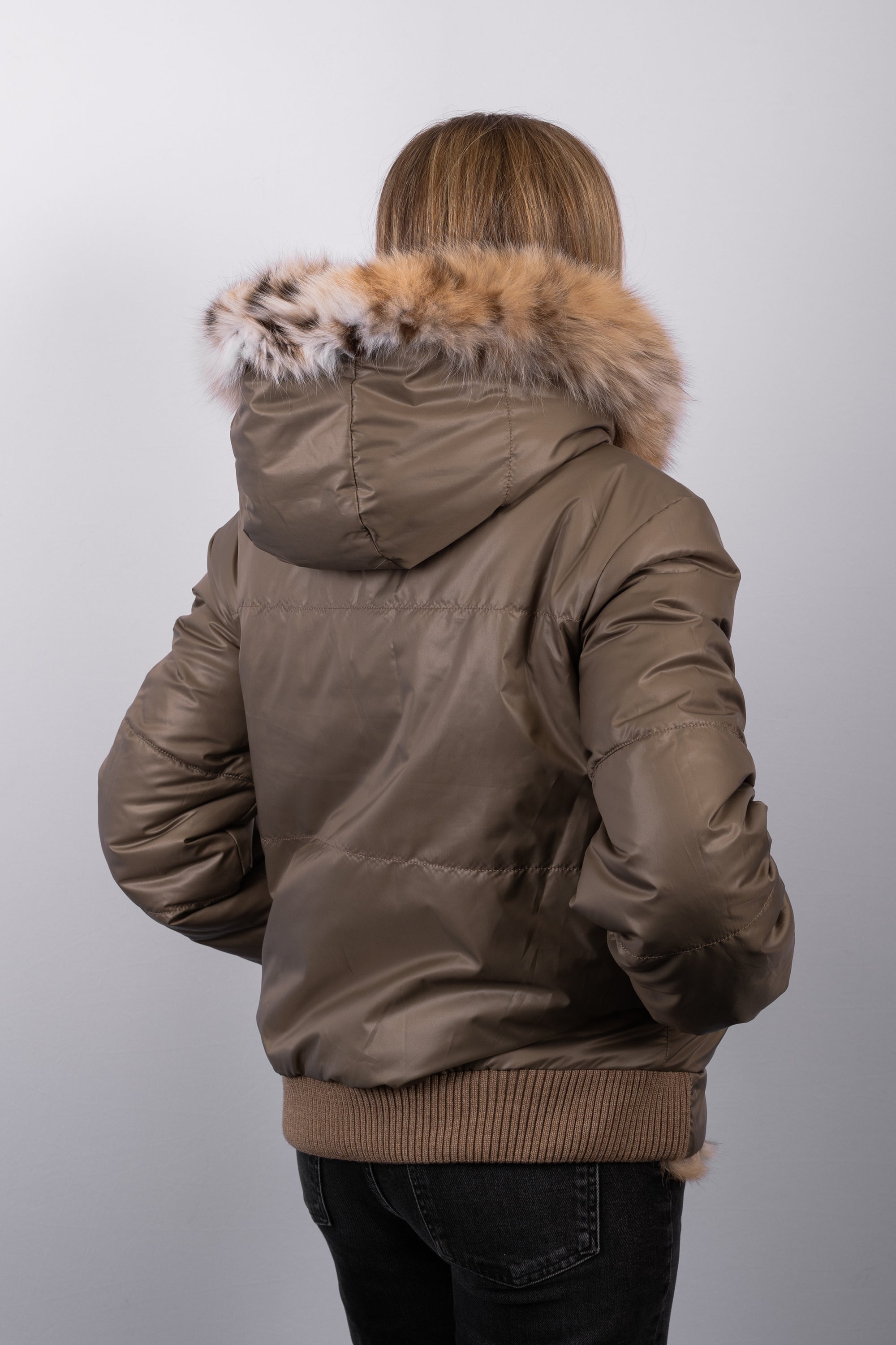 Natural Lynx Cat/Toffee Fabric Jacket