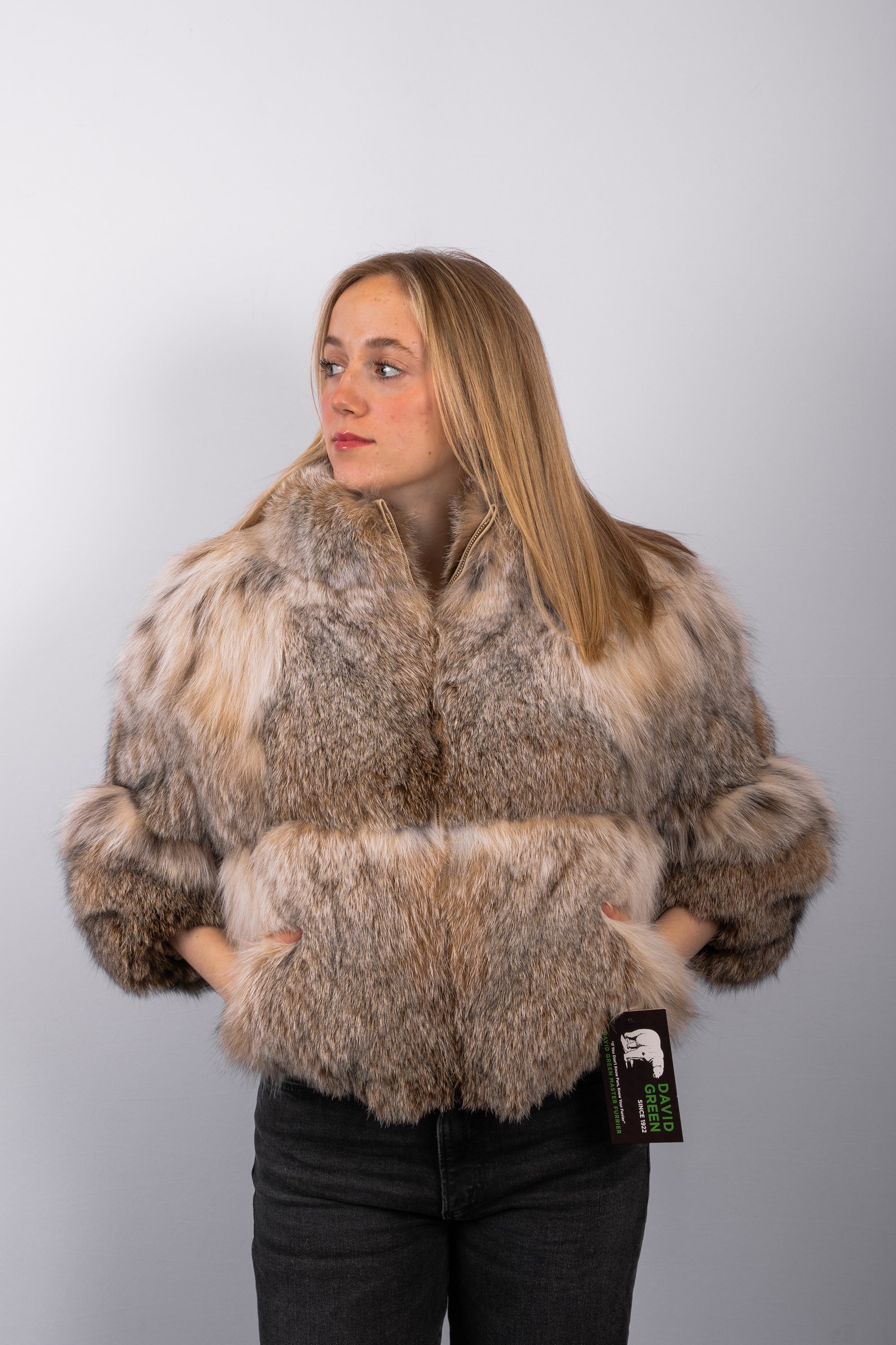 Natural Canadian Lynx Jacket - 3/4 sleeve