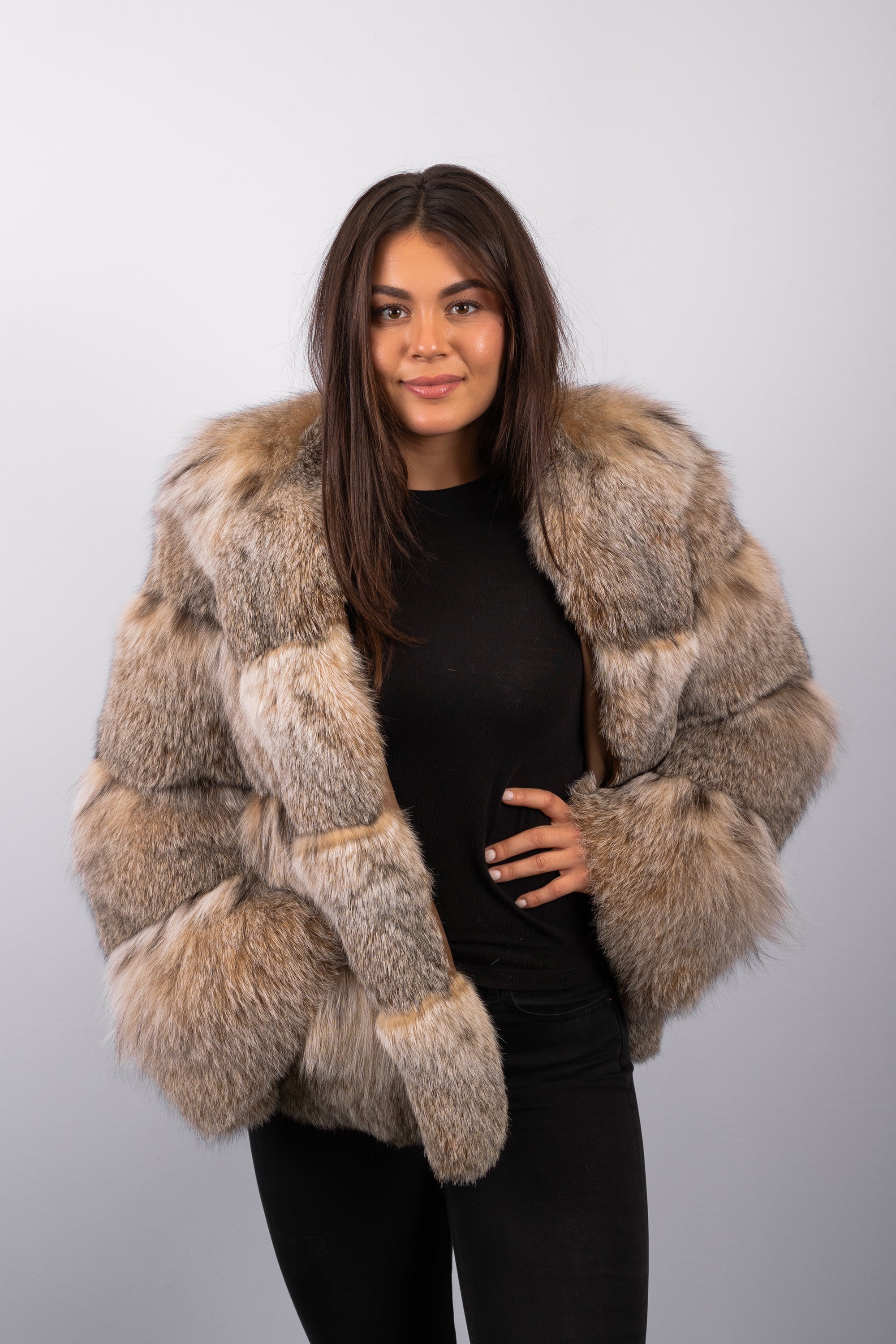 Natural Canadian Lynx Jacket w/ Hood