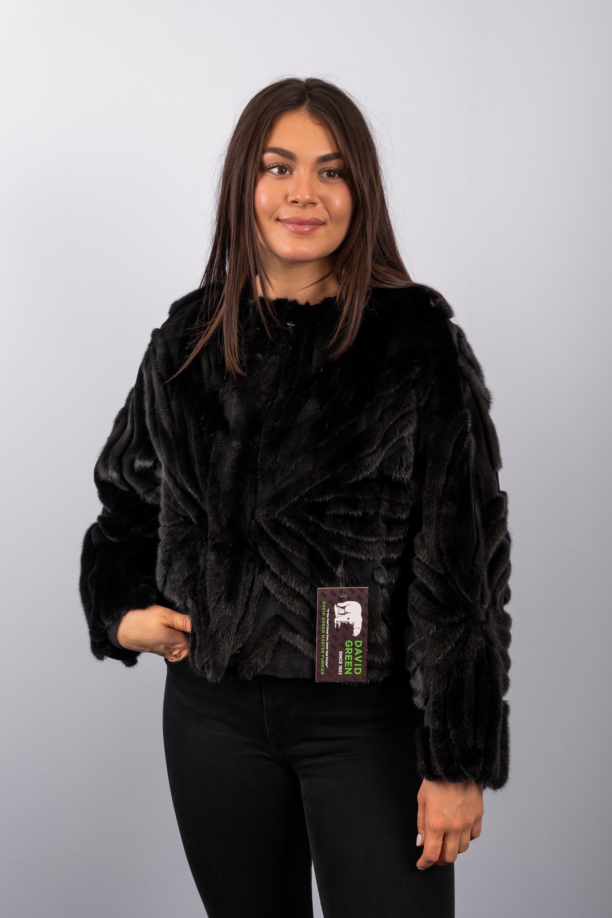 Black Mink/Black Sheared Mink "Starburst" Jacket