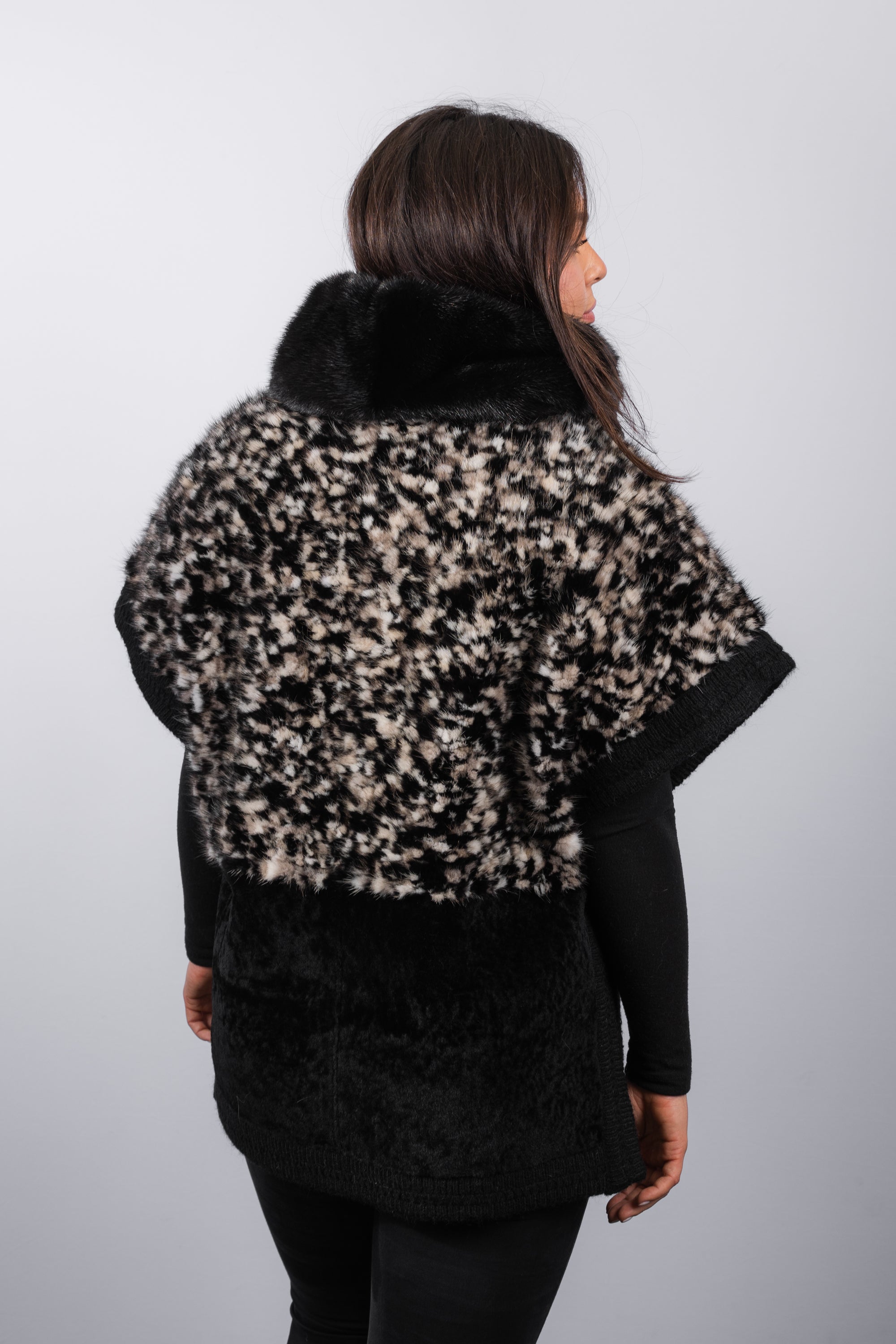 Black Granite/Black Mink/Black Shearling Lamb/Black Fabric Jacket