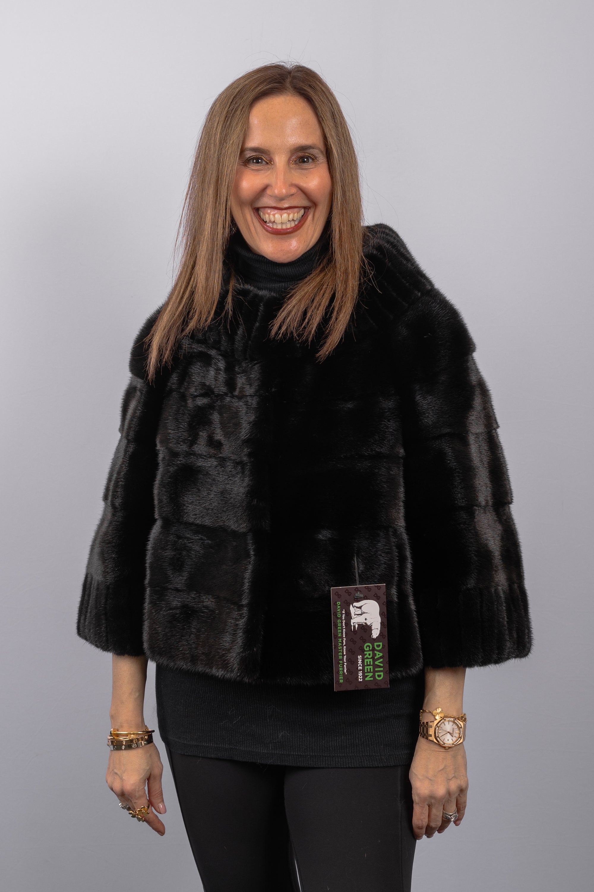 Black Mink Jacket - 3/4 Sleeves
