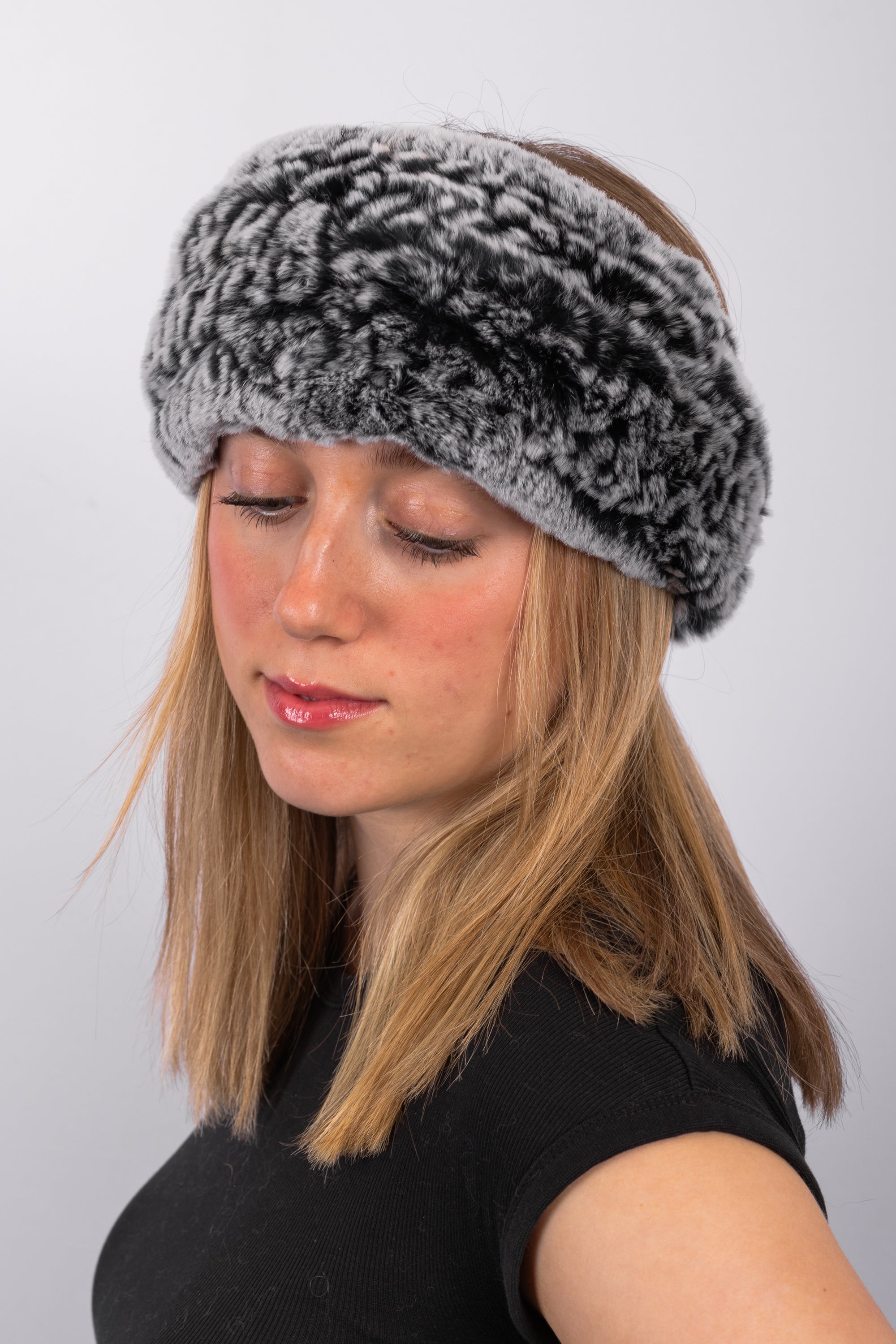 Black Snowtop Rex Rabbit Headband
