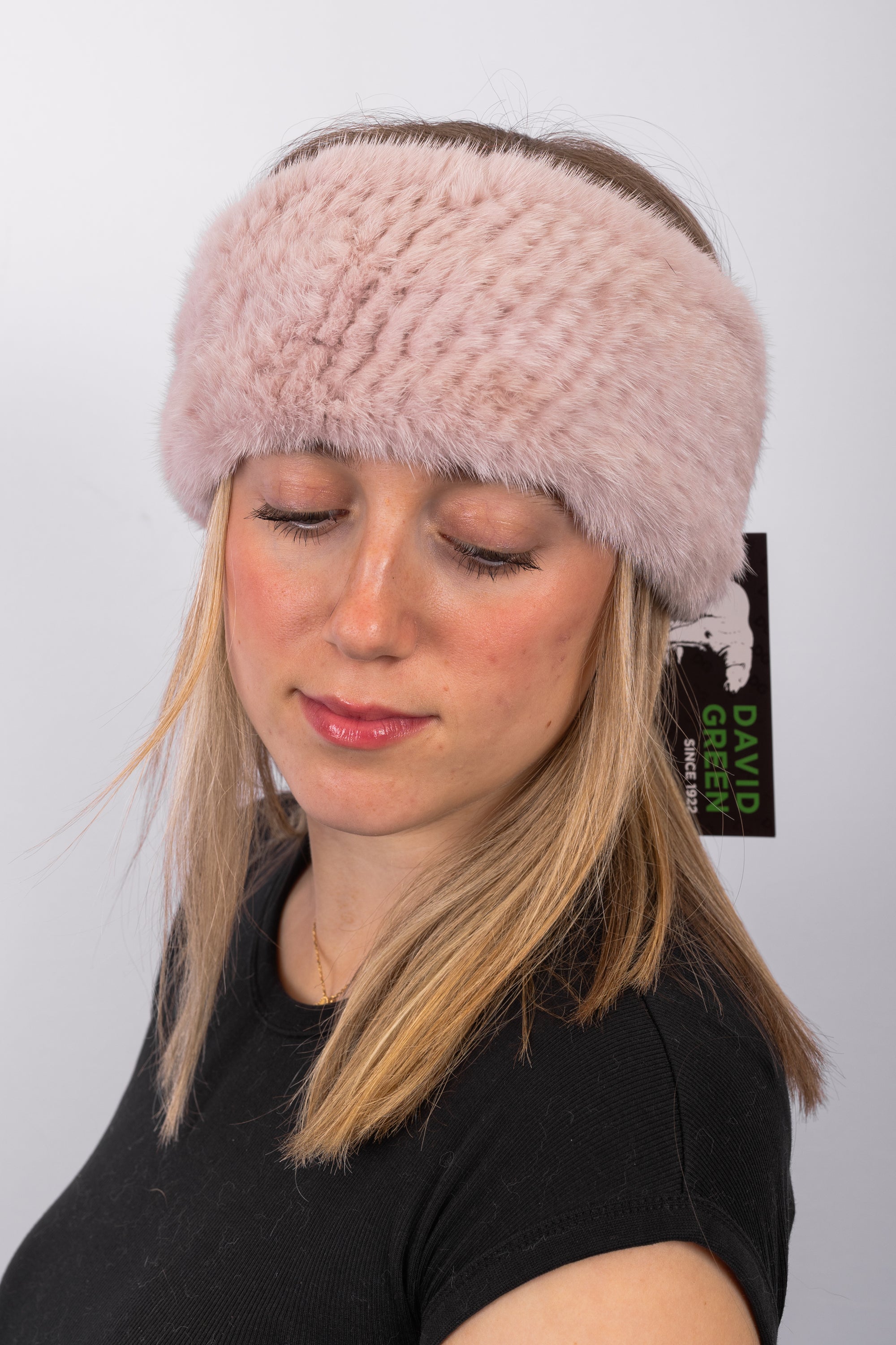 Pink Frost Mink Headband