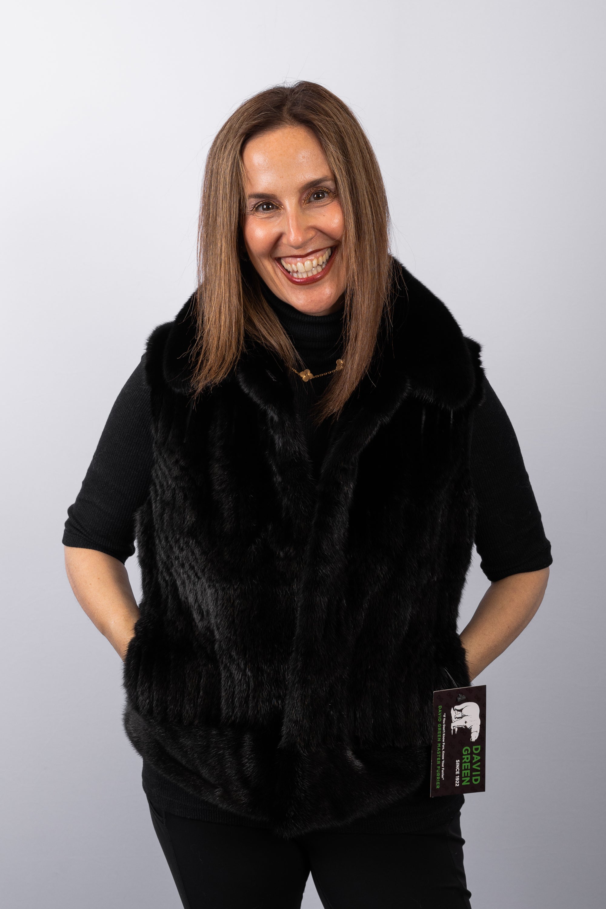 Black Mink/Black Goose Down Vest