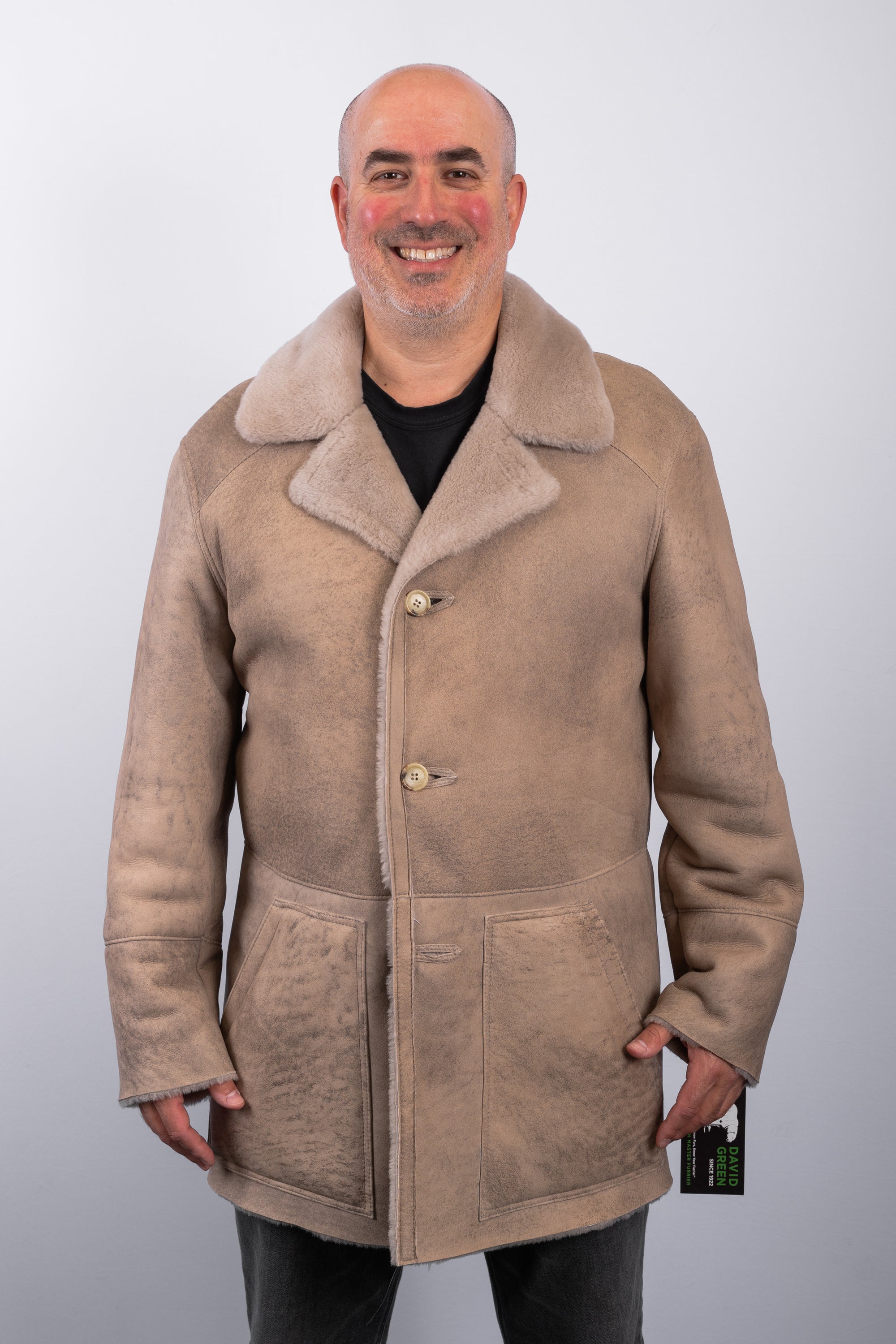Stone Shearling Lamb Jacket