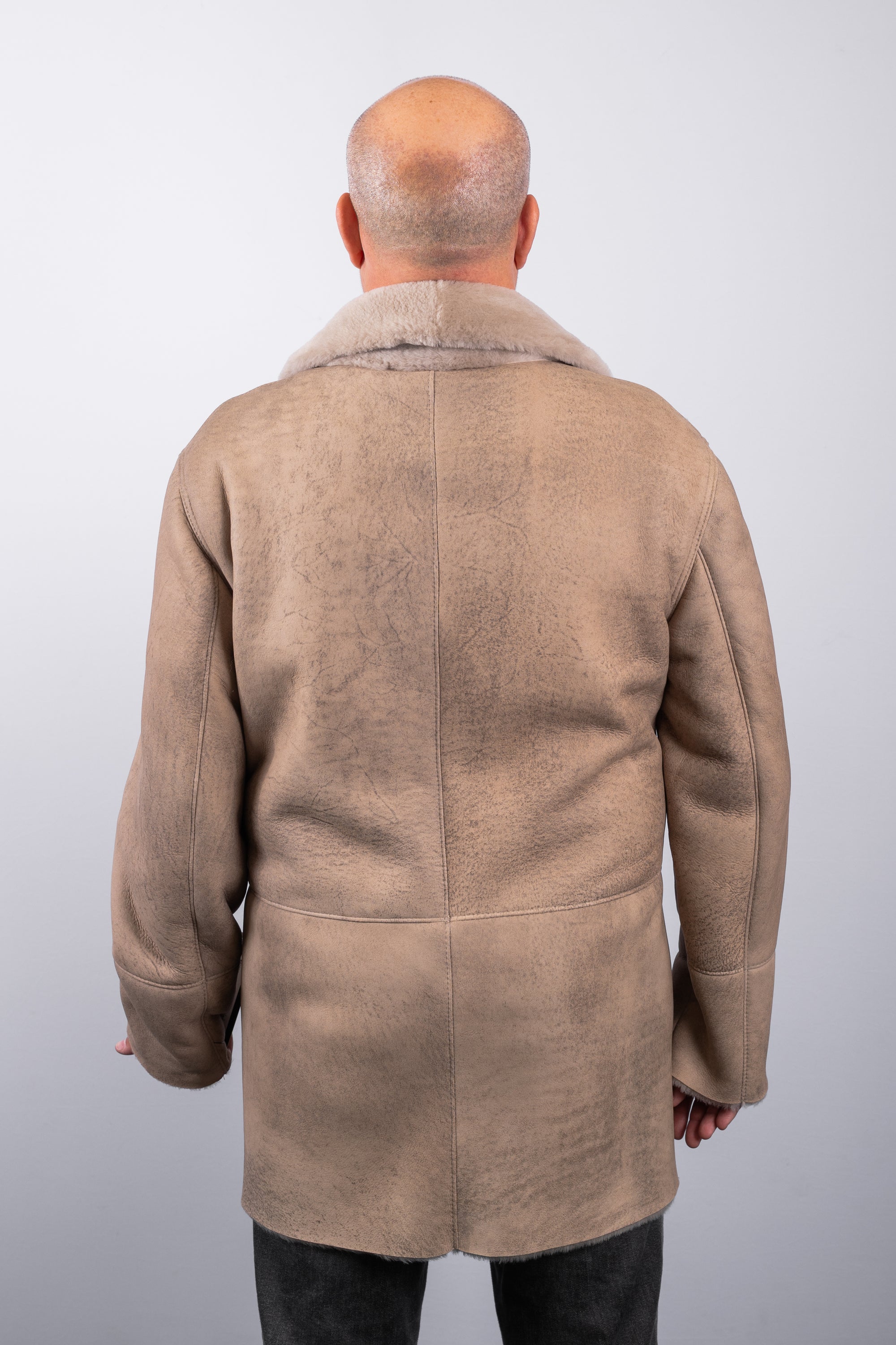 Stone Shearling Lamb Jacket