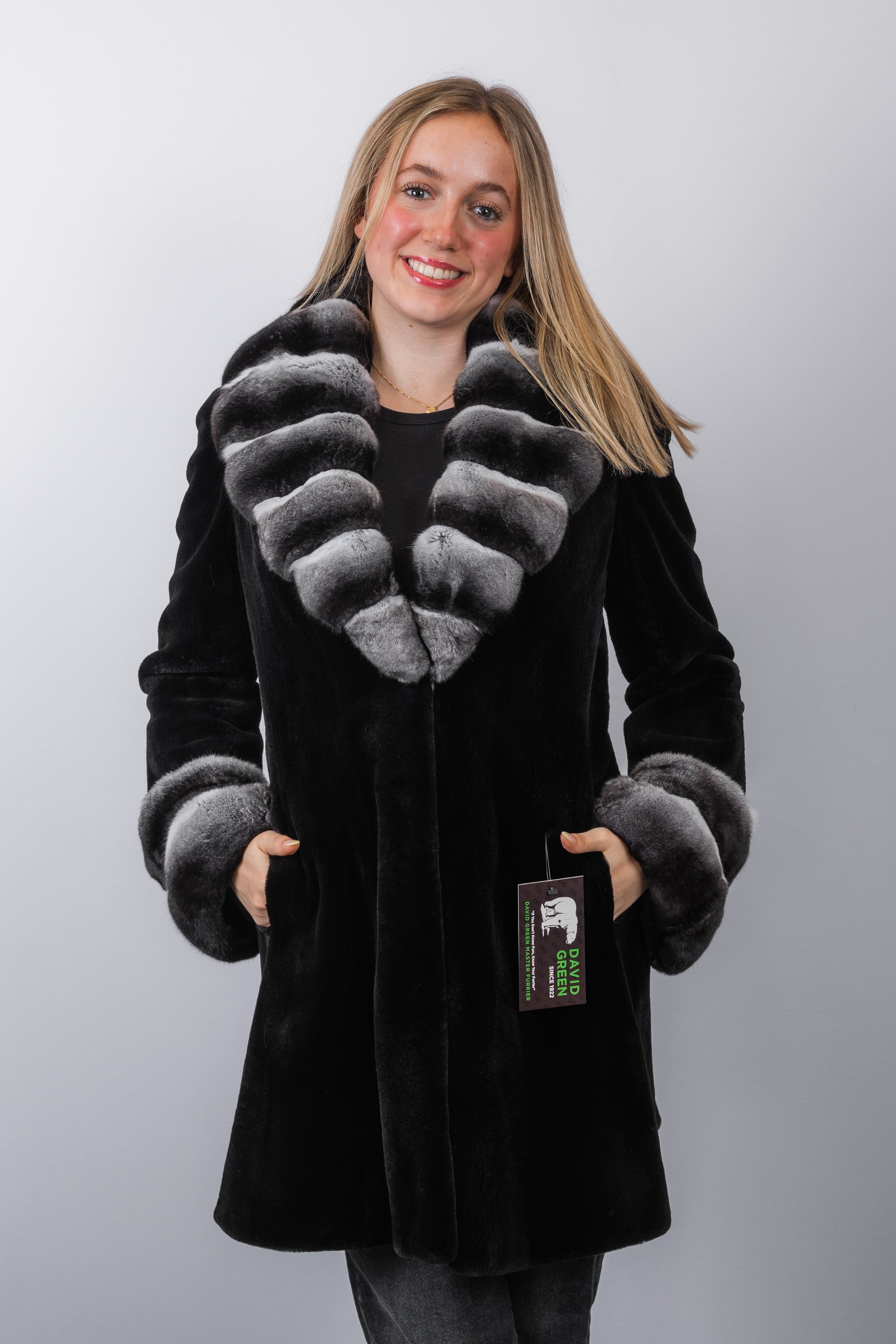 Black Sheared Mink/Natural Chinchilla Jacket