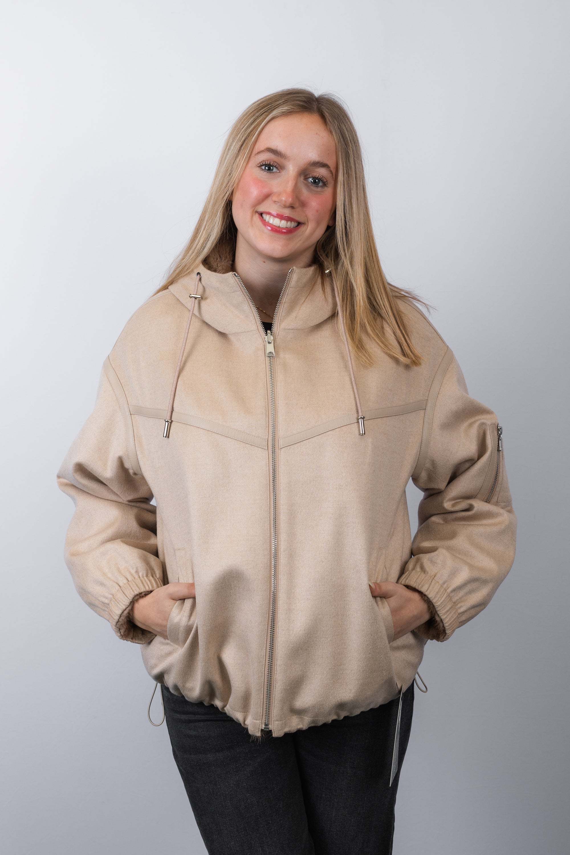 Natural Toffee Mink/Latte Cashmere Jacket