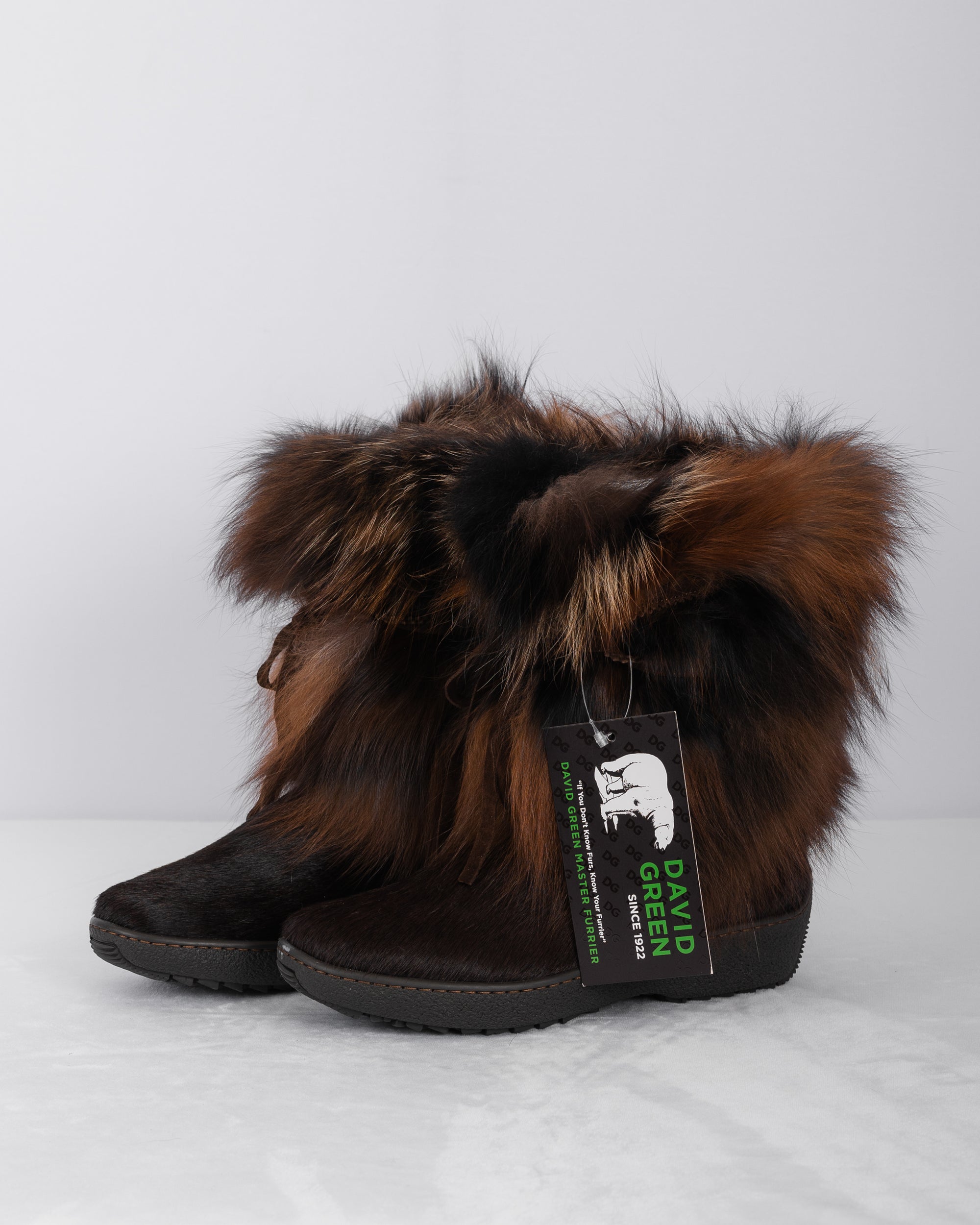 Espresso Multi Fox/Espresso Calfskin Boots - Short