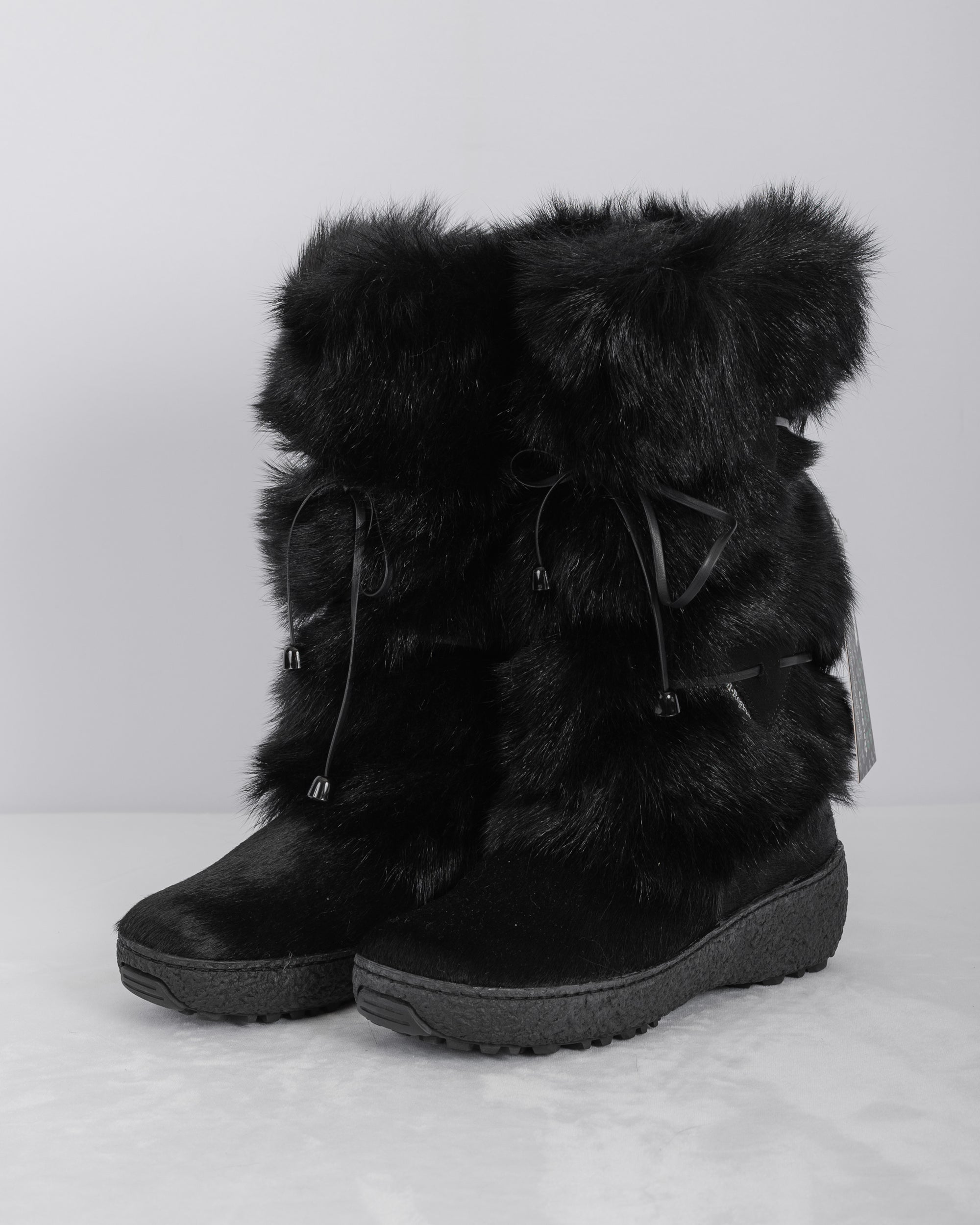 Black Goat/Black Calfskin Boots