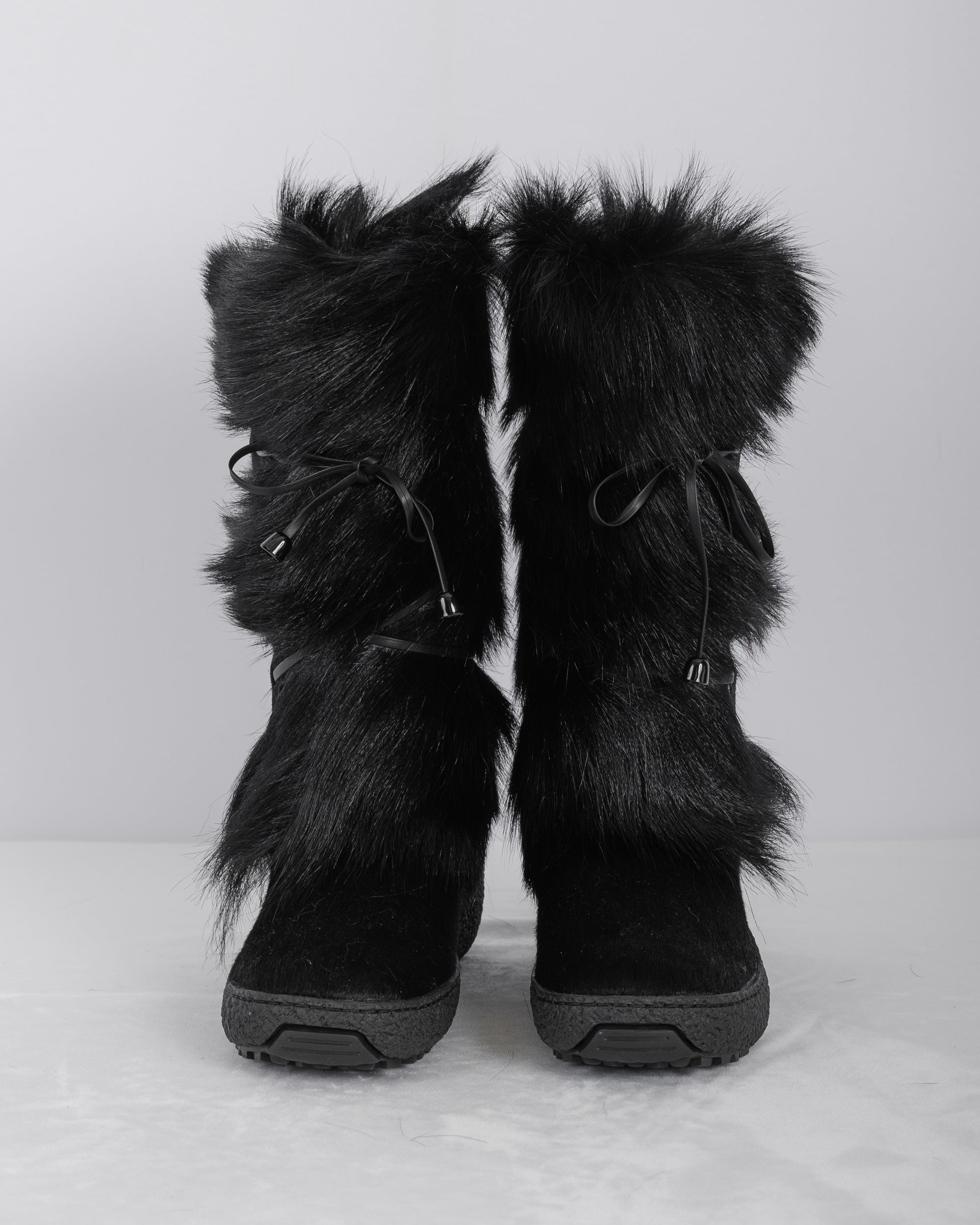 Black Goat/Black Calfskin Boots