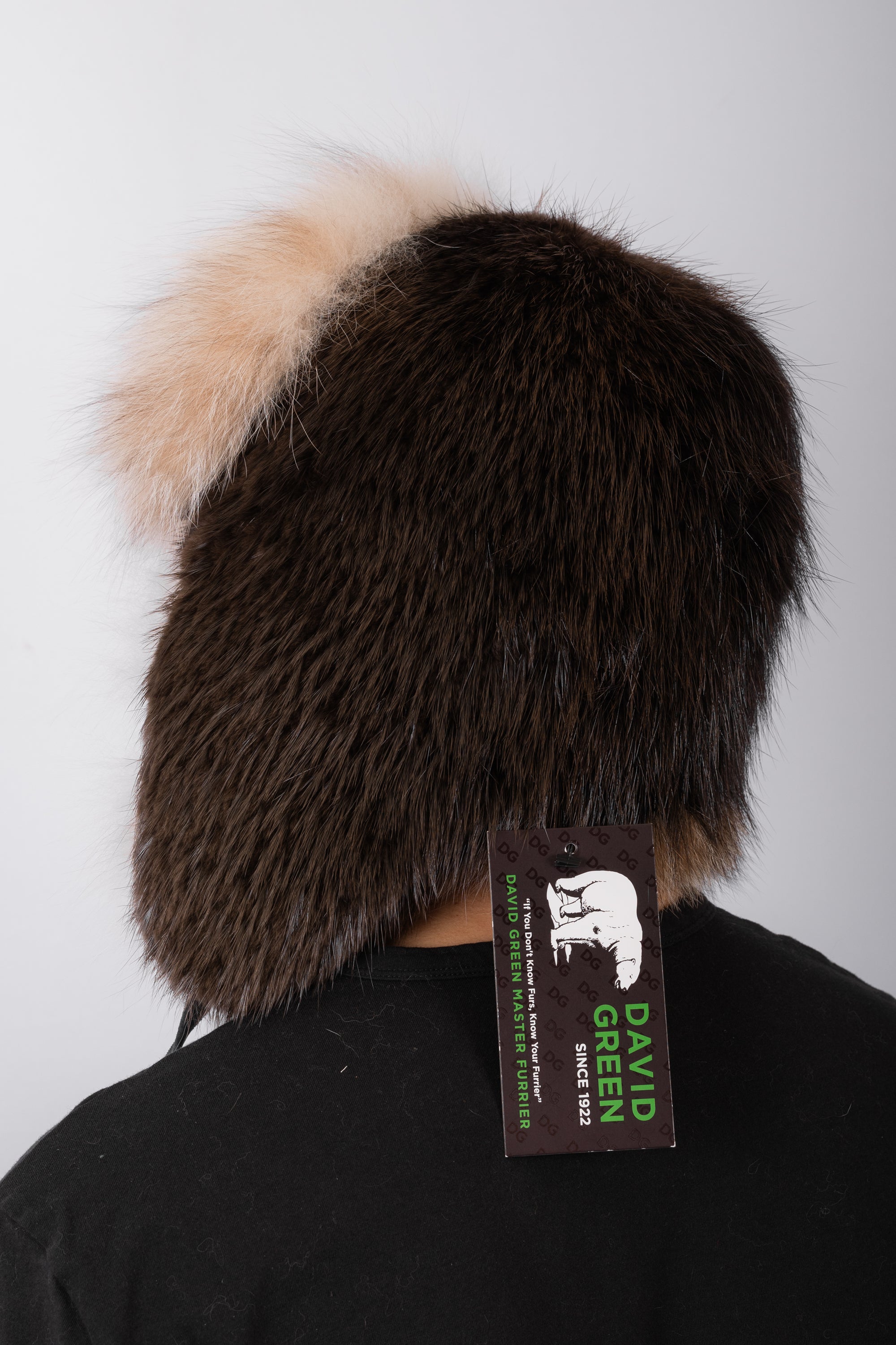 Natural Beaver Musher Hat with Canadian Lynx Fur Trim